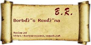 Borbás Roxána névjegykártya