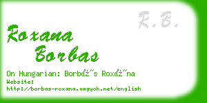 roxana borbas business card